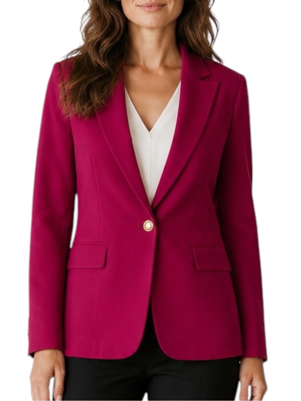 TALBOTS NWT Structured Single-Button Blazer in Magenta Size 6 — GORGEOUS!!!